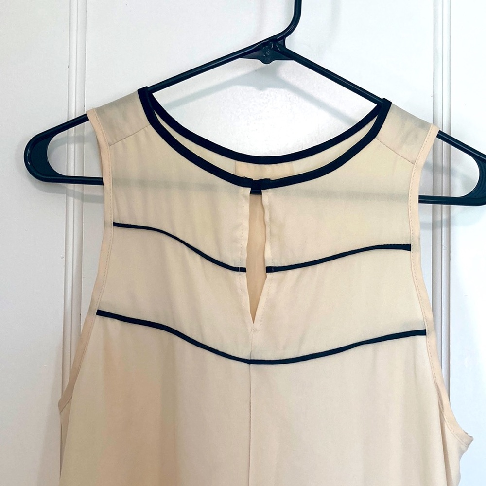 Cream and black tank top